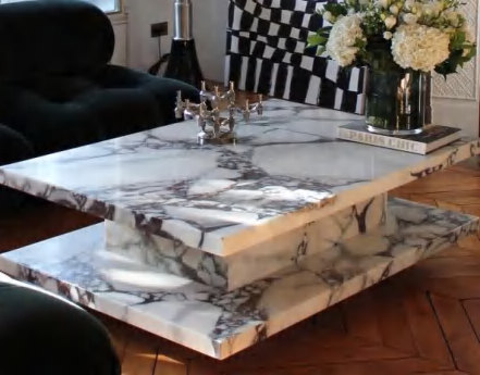 EDGC014 calacatta viola or custom coffee table