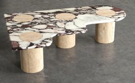 EDGC017 white onyx mix travertine or custom coffee table