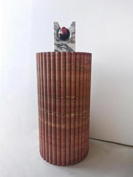 EDGP015 Red travertine plinth