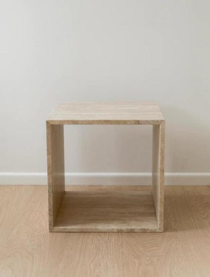 EDGST006 Light Beige Travertine side table