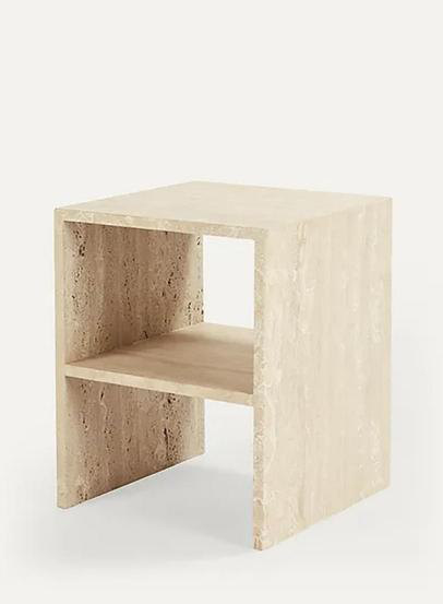 EDGST007 Light Beige Travertine side table