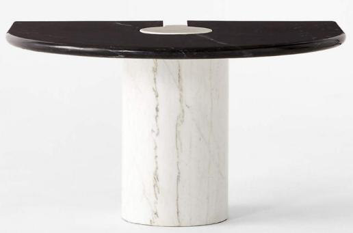 EDGST015 Marquina black marble side table